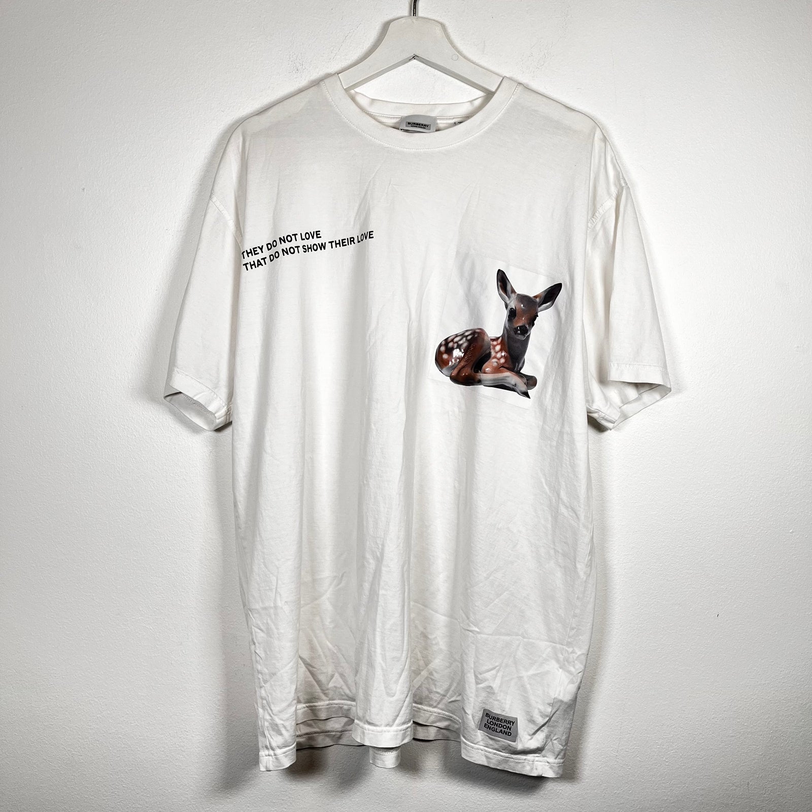 Burberry Deer Montage T-Shirt Size Large