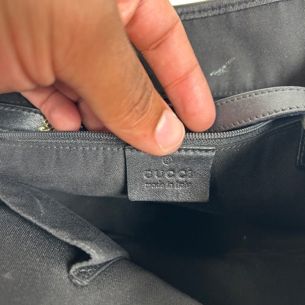 Gucci Black Abbey Calfskin Leather Bag