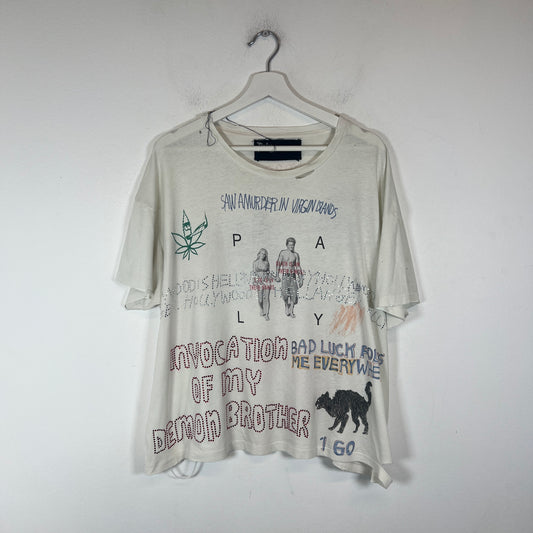 Paly Hollywood Cream 'Bad Luck' T-Shirt Size S