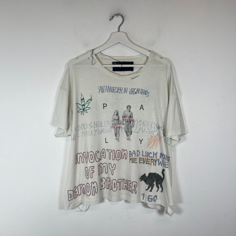 Paly Hollywood Cream 'Bad Luck' T-Shirt Size S
