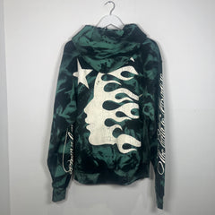 Hellstar 'No Guts' Lava Marble Green Hoodie Size XS