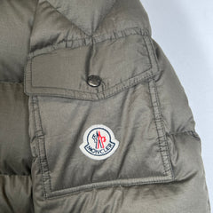 Moncler Olive Mayaf Hooded Fur Jacket Size 4