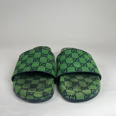 Gucci GG Green Canvas Sandal Size 9