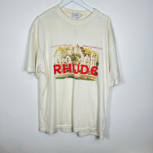 Rhude Cream Monaco Tee Size L