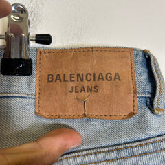 Balenciaga Lightwash Distressed Relaxed Fit Jeans