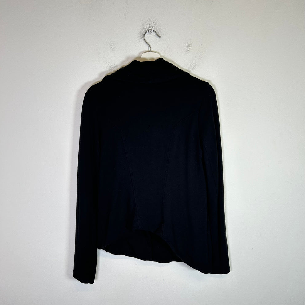 Helmut Lang Black Asymmetrical Zip-Up Hoodie Size S
