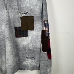 DSQUARED2 Grey Patchwork Hoodie Size S