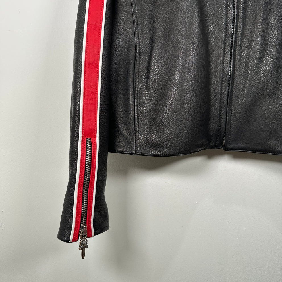 Chrome Hearts Single Riders Cemetery Leather Jacket Size M