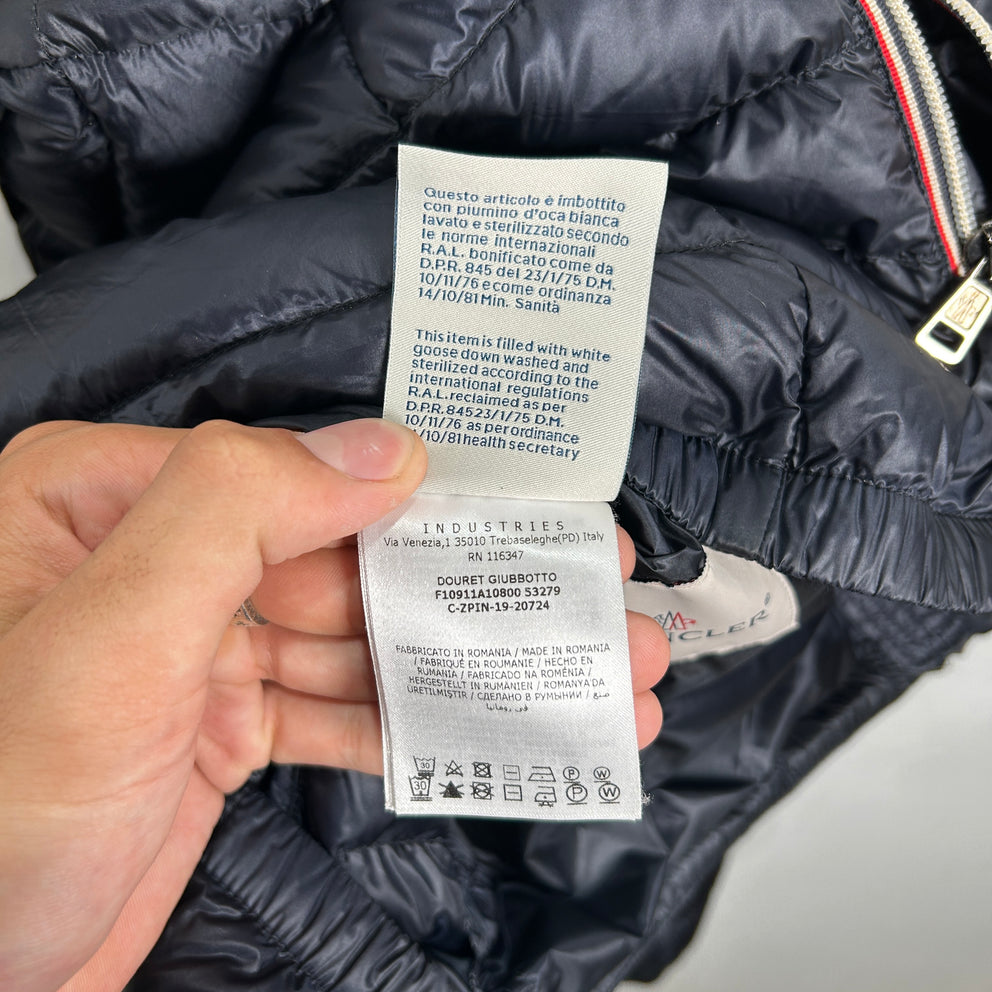 Moncler Navy Douret Hooded Nylon Down Jacket Size 5