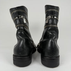 Raf Simons AW06 Black 'Accordion' Zipper Boots Size 8