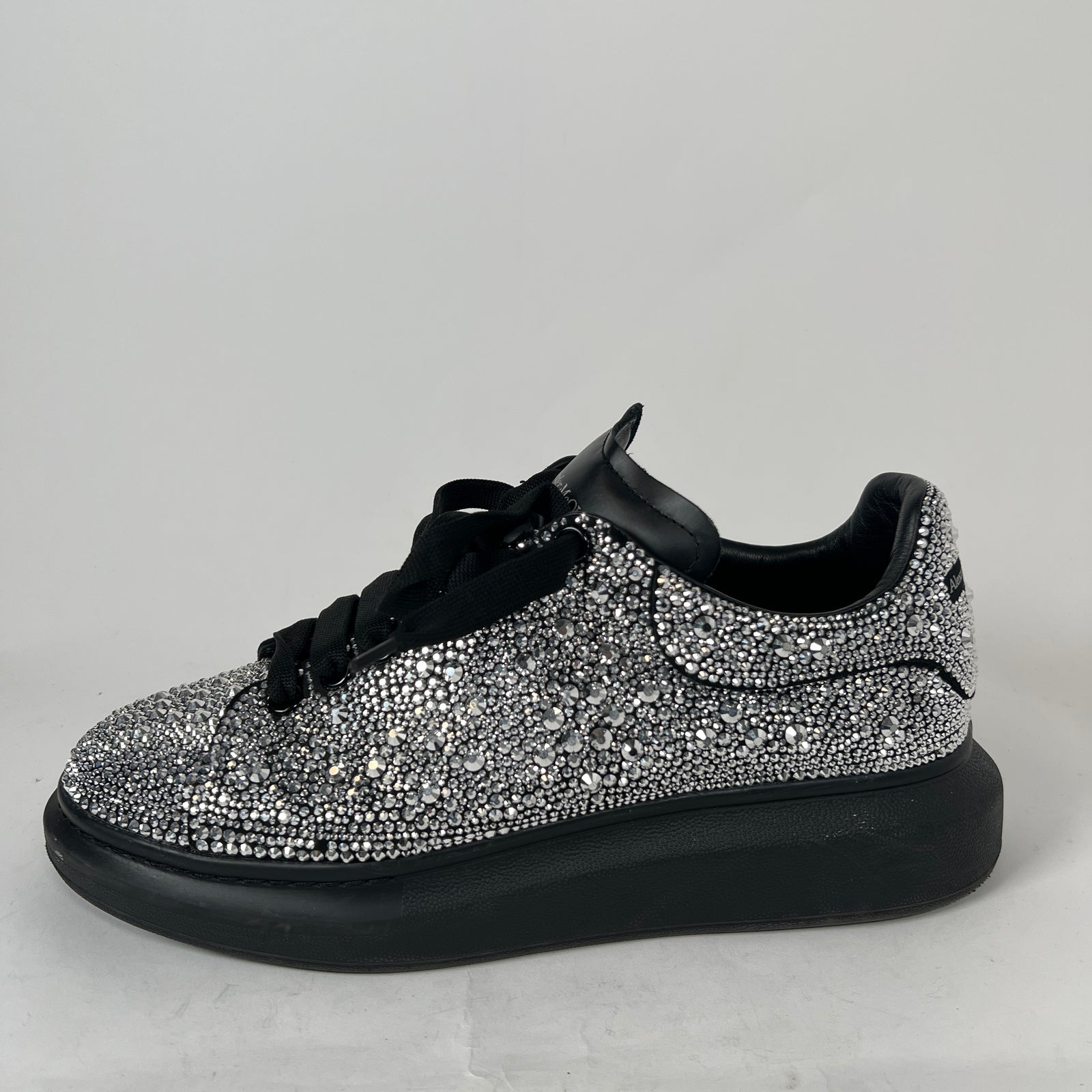 Alexander McQueen Black/Silver Crystal Sneaker Size 43
