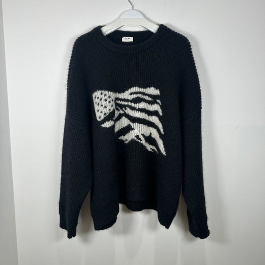 Celine 'American Flag' Mohair Knit Sweater Size XXL