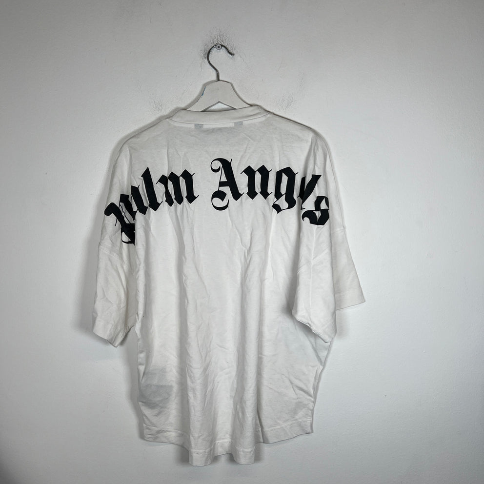 Palm Angels White/Black Logo T-shirt Size M