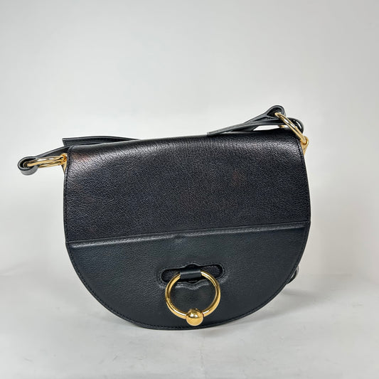 JW Anderson Black Leather Latch Crossbody Bag