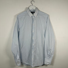 Dolce Gabbana Blue Pinstripe Button Up Shirt Size M