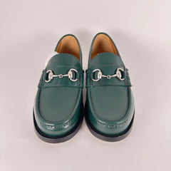 Gucci Horsebit Green Leather Derbys Size 5.5
