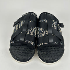 Dior Alpha Beige And Black Oblique Sandals Size 45