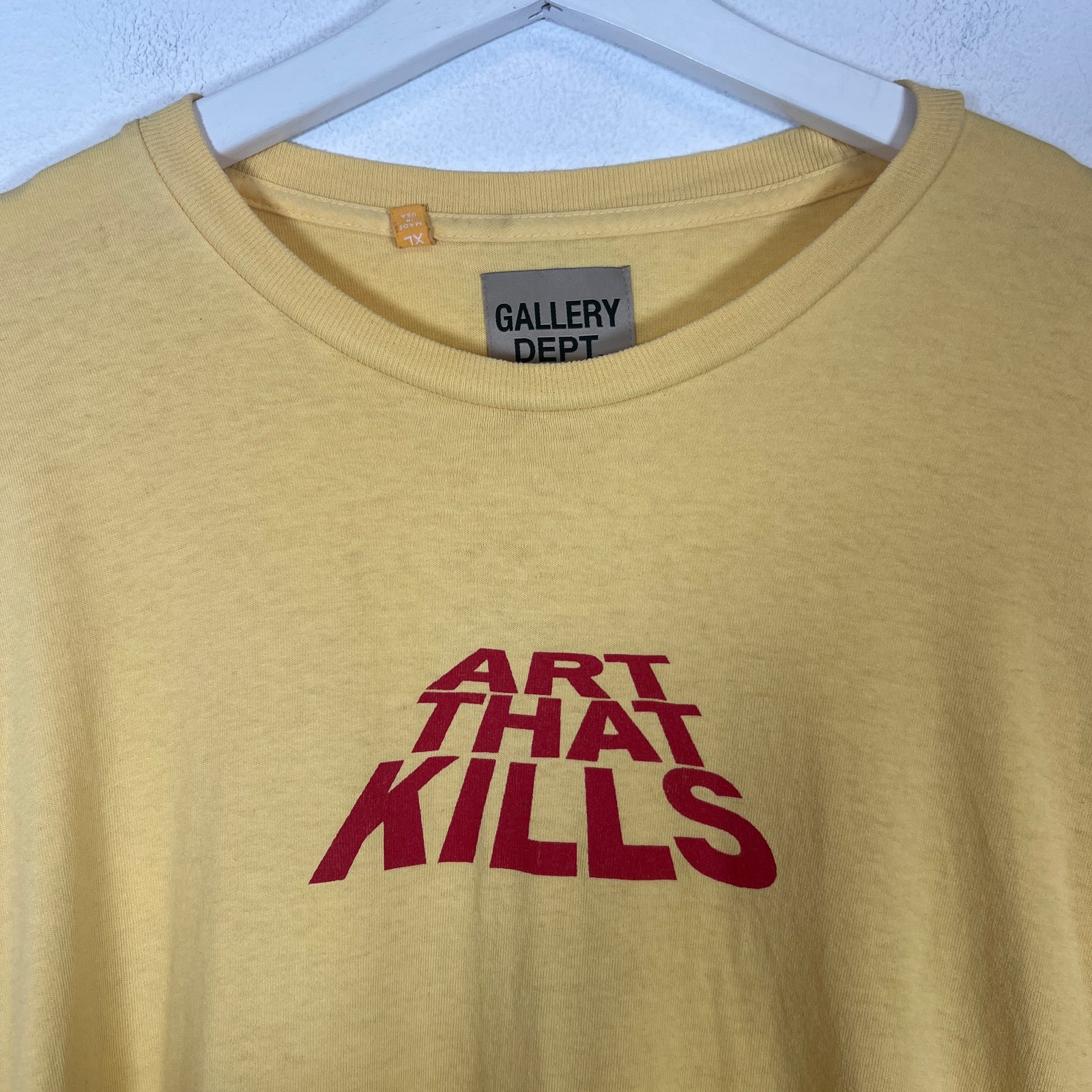 Gallery Dept Yellow ATK Logo T-Shirt Size XL