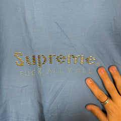 Supreme Light Blue Gold Bars Tee Size S