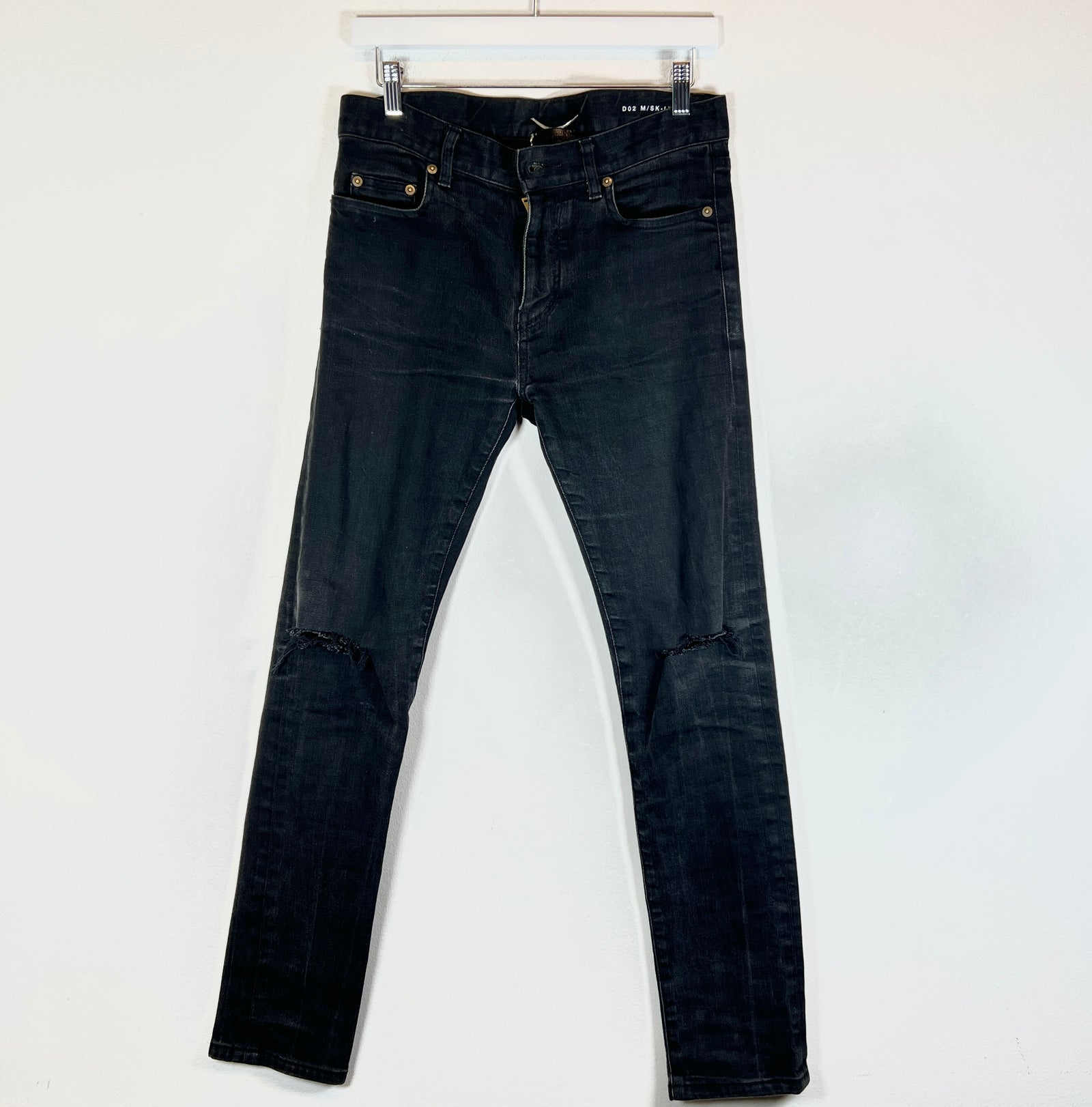 Saint Laurent Black Knife Cut D02 Jeans Size 29