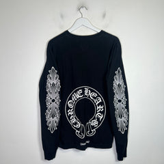 Chrome Hearts Black Floral Horseshoe Longsleeve