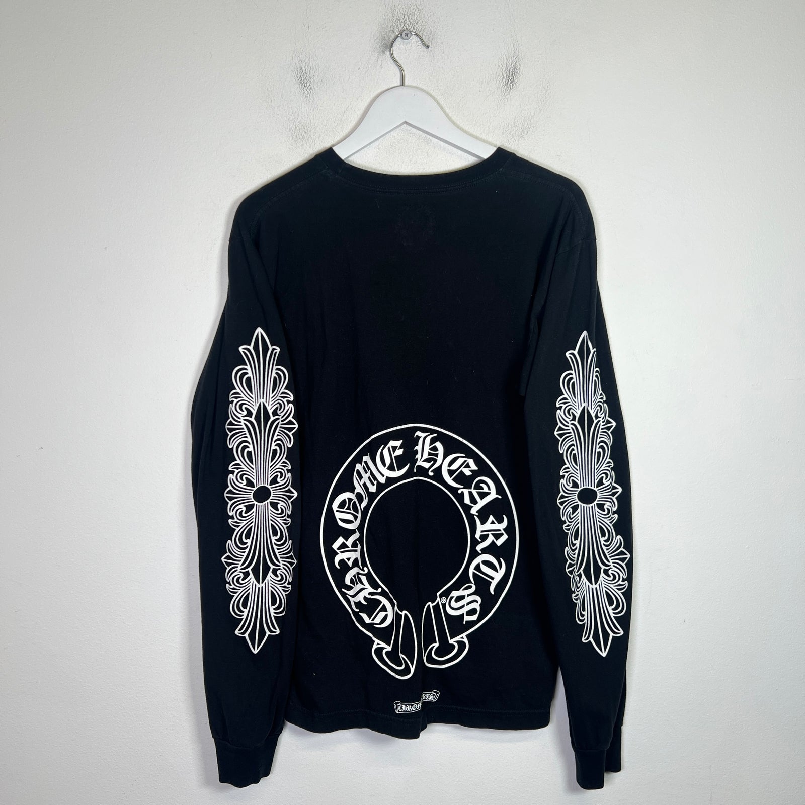 Chrome Hearts Black Floral Horseshoe Longsleeve