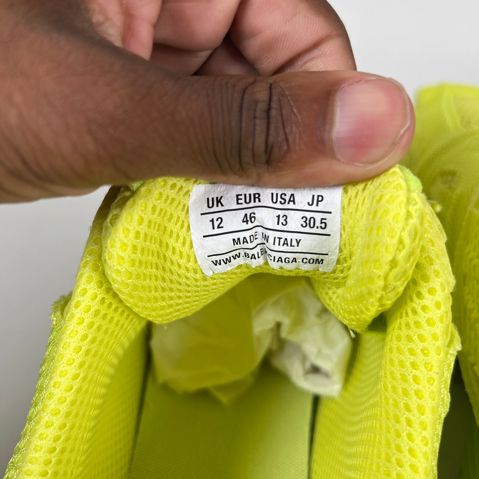 Balenciaga Neon Yellow Phantom Sneaker Size 46