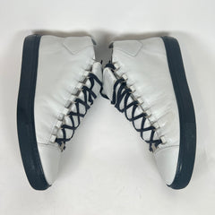Balenciaga White/Navy High-Top Arena Sneaker Size 44