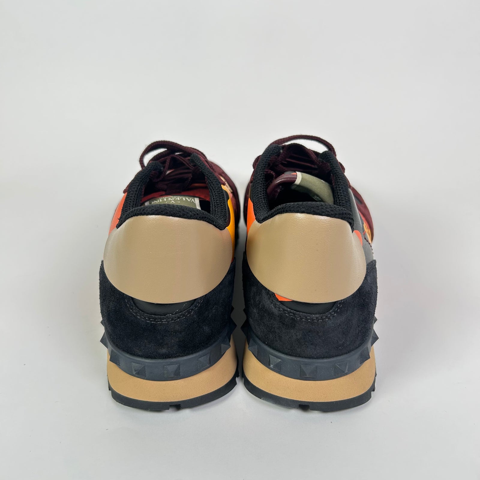 Valentino Burgundy Camo Rockrunner Sneakers