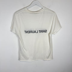 Saint Laurent White Reverse Tee Size S