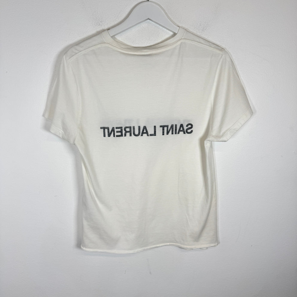 Saint Laurent White Reverse Tee Size S