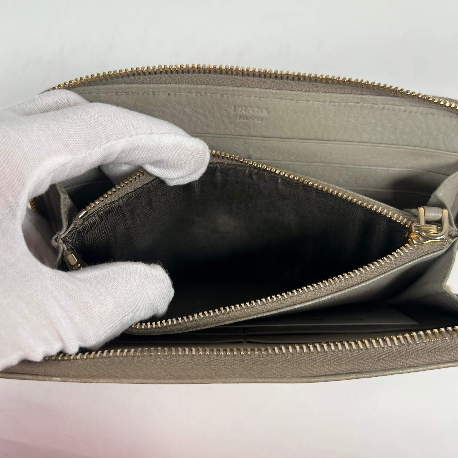 Prada Beige Saffiano Leather Wallet