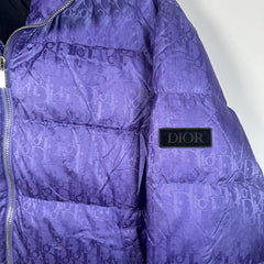Dior Oblique Purple Puffer Jacket Size 54