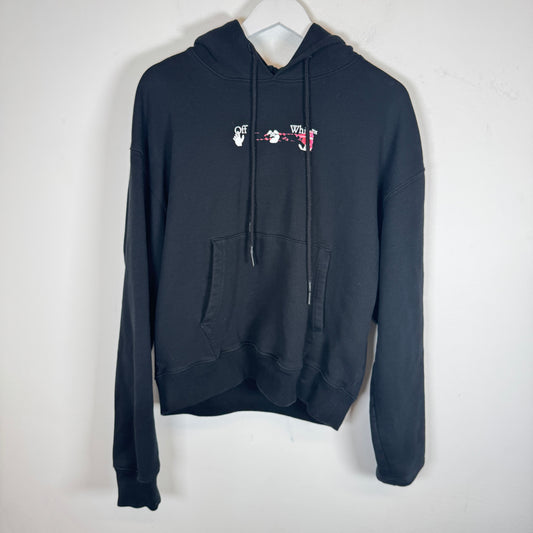 Off-White Black/Pink Acrylic Arrow Hoodie Size M