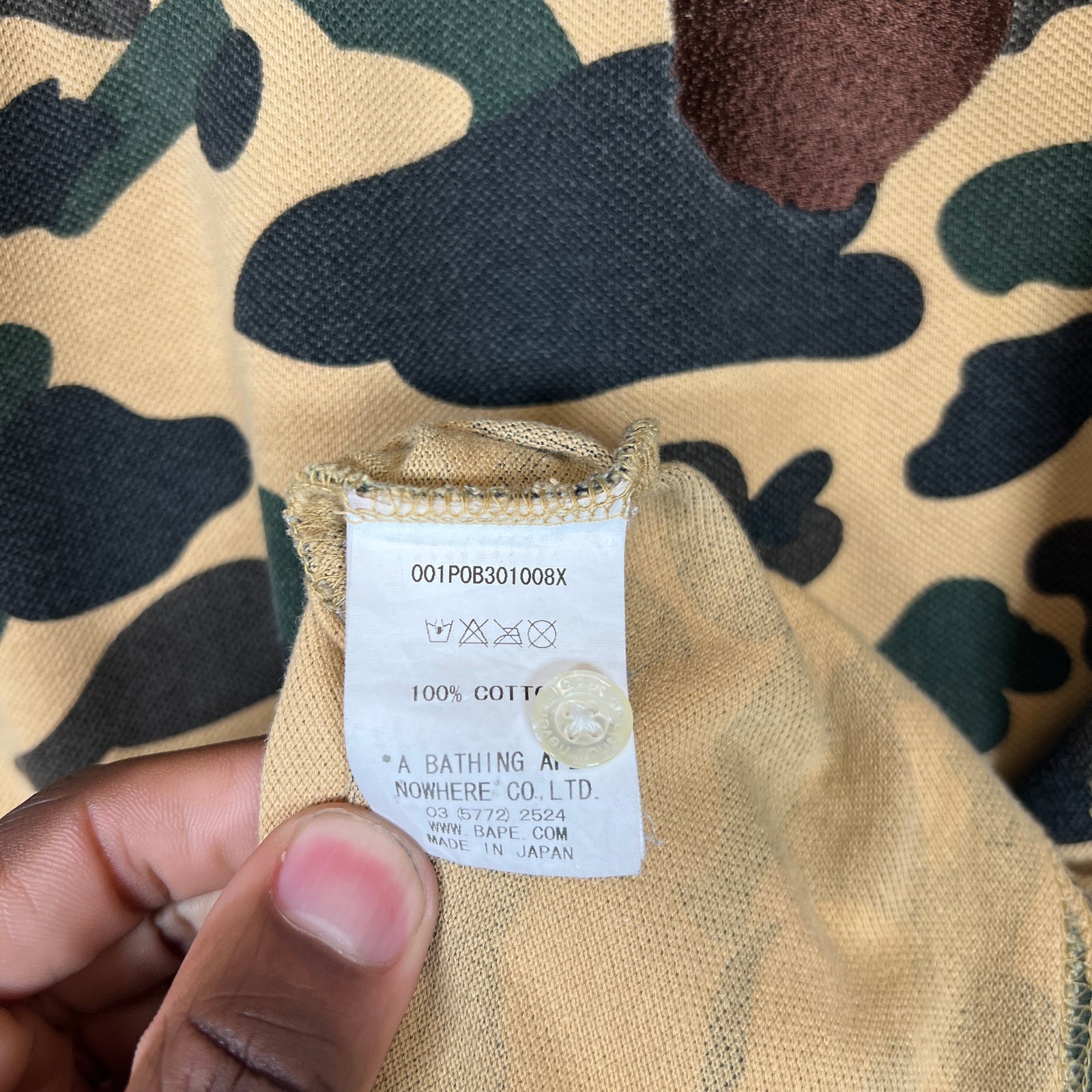 Bape Camo Ape Head Polo Shirt Size L