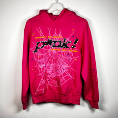 Sp5der Pink Web Hoodie Size S