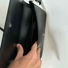 Prada Black Leather Clutch Cross-Body Bag
