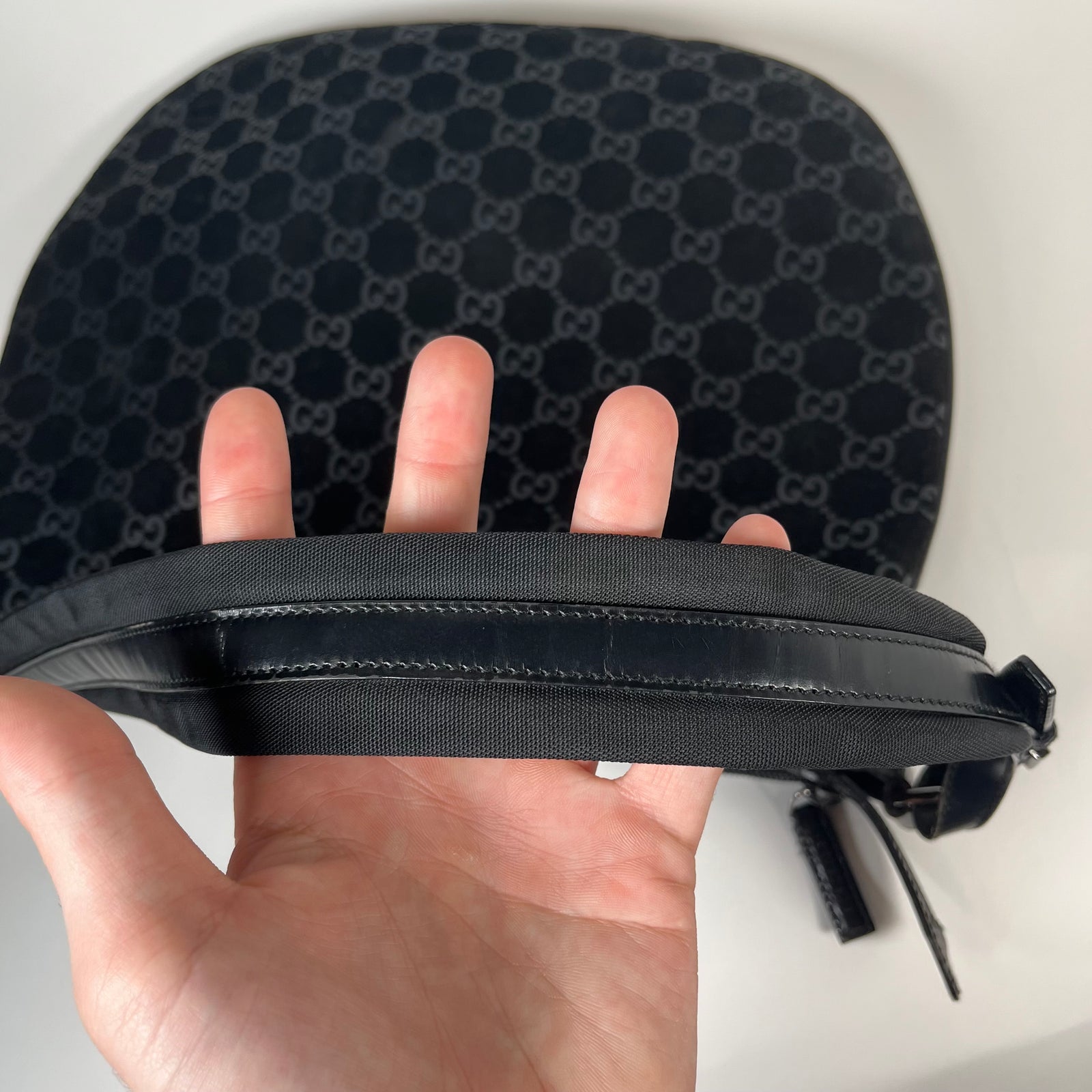 Gucci GG Monogram Suede Hobo Bag
