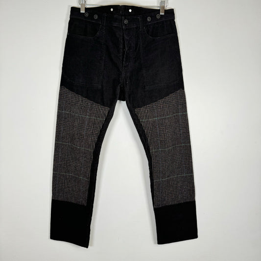 CDG Junya Watanabe Black Corduroy Double Knee Pants Size S