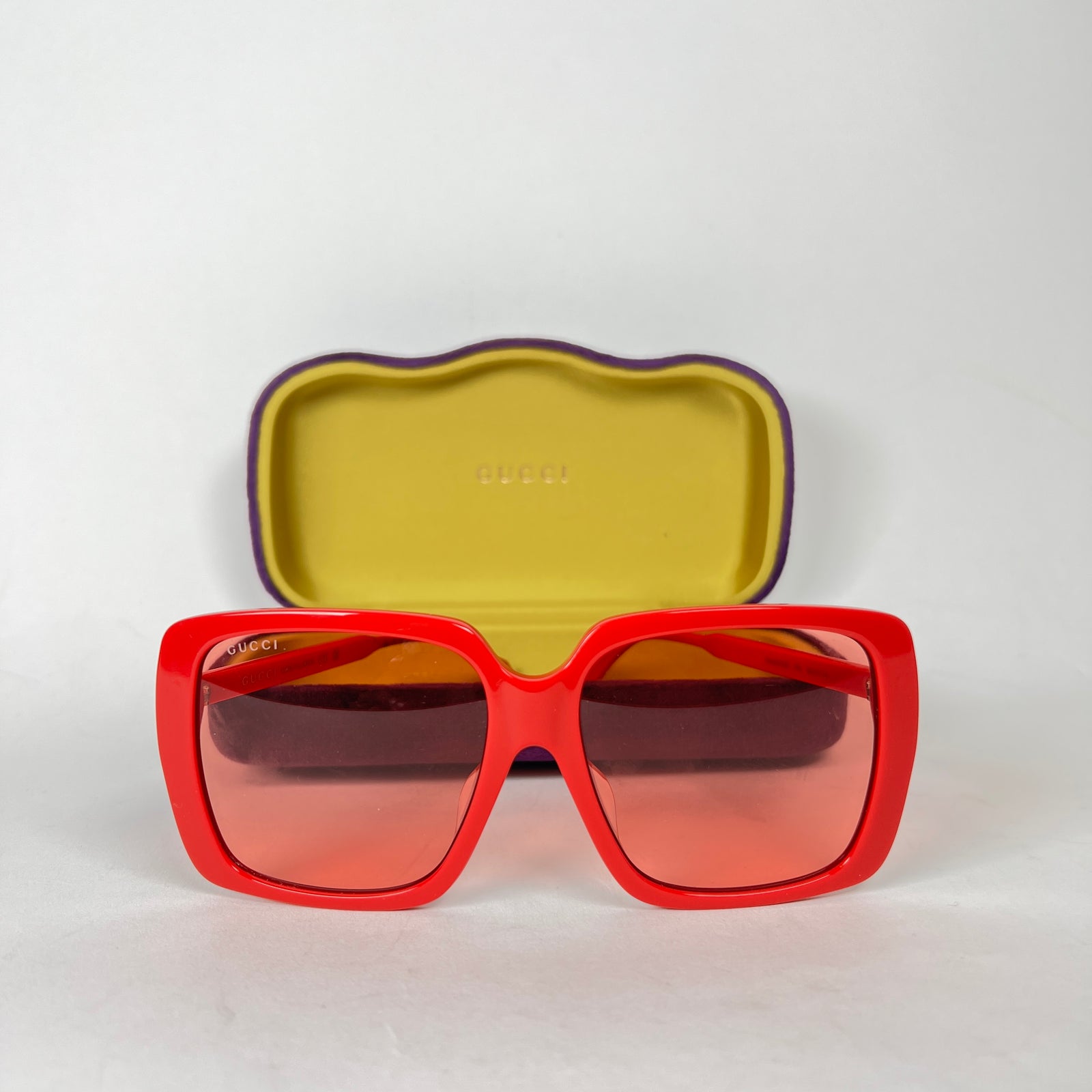 Gucci Red 'I Love You' Square Sunglasses