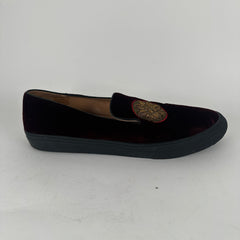 Dries Van Noten Red Velour Slip-On Sneakers Size 12