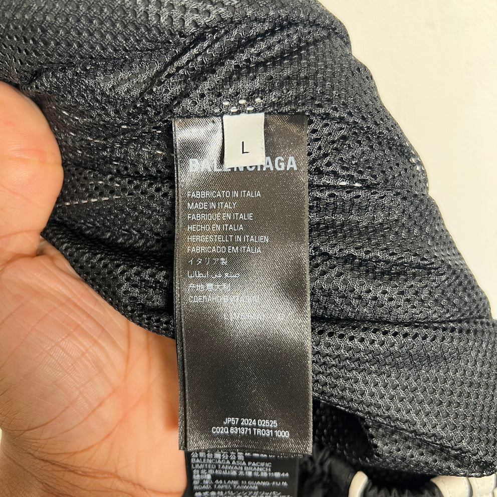Balenciaga Black Sport Icon Recycled Shell Track Pants Size L