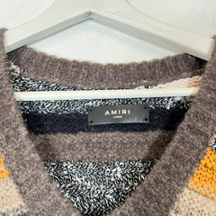 Amiri Multi Stripe Distressed Sweater Vest Size L