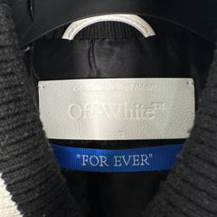 Off-White Black 'OW' Patched Varsity Jacket Size M