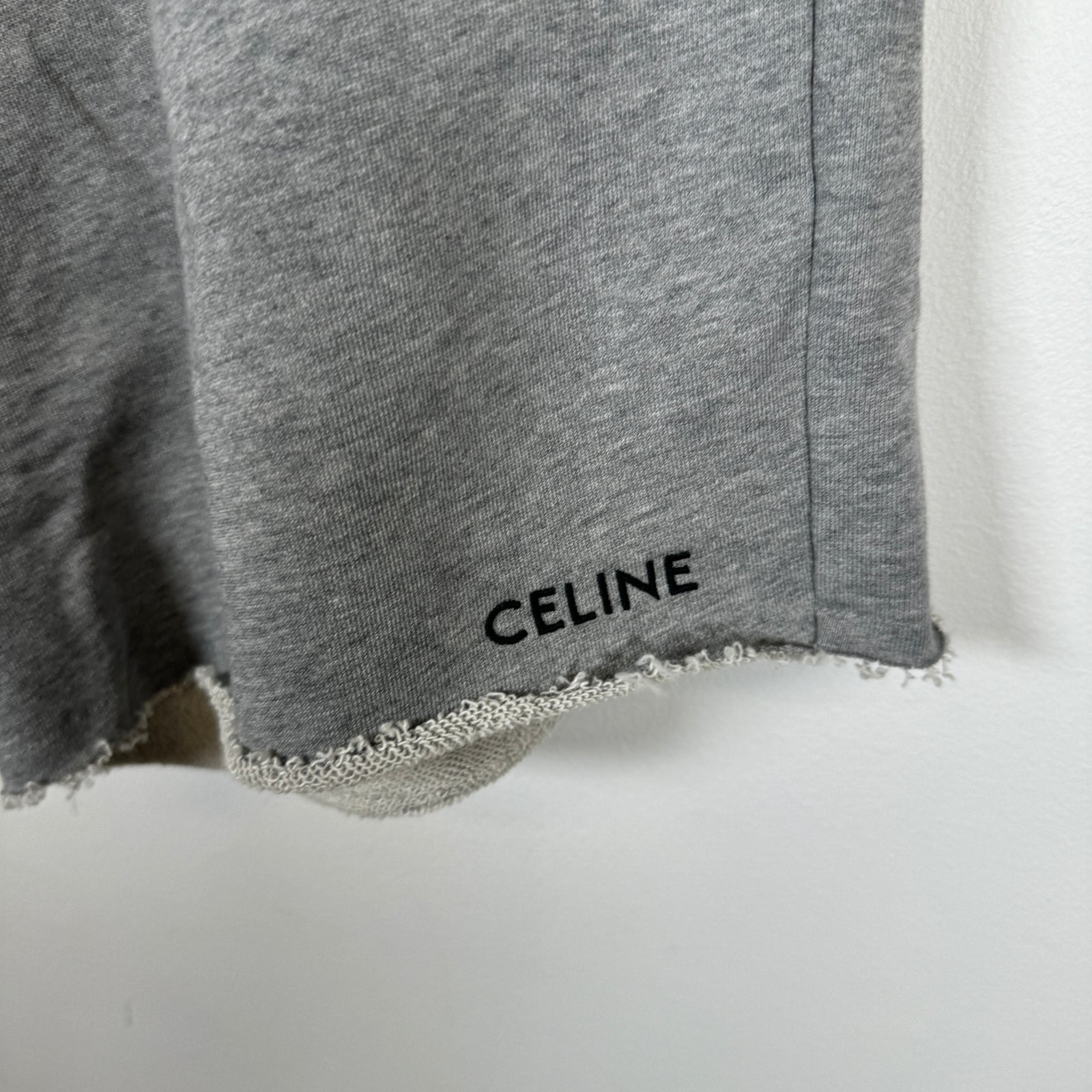 Celine Grey Logo Sweat Shorts Size XXL