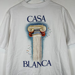 Casablanca White La Colomne T-Shirt Size XL