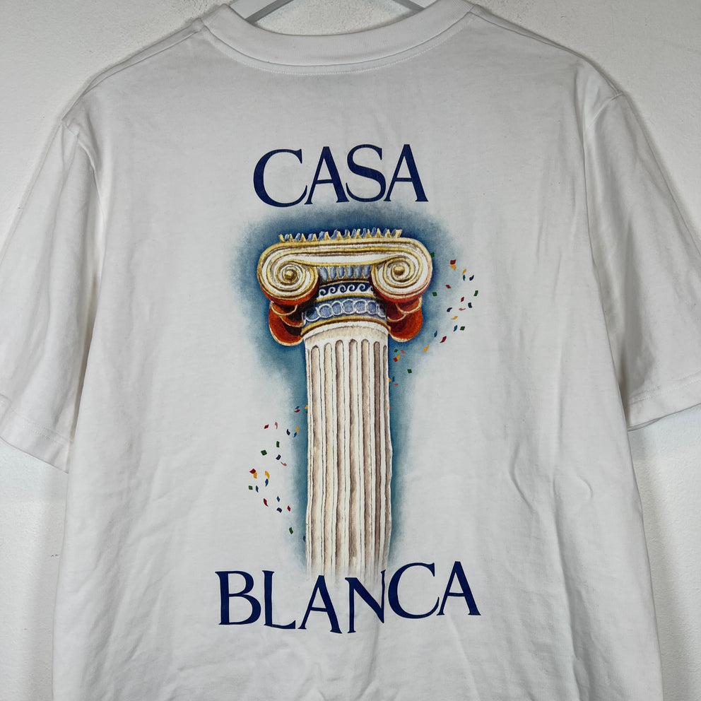 Casablanca White La Colomne T-Shirt Size XL