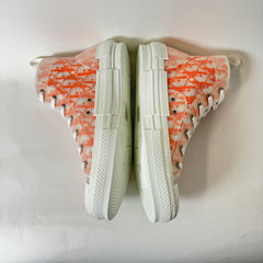 Dior B23 Orange Oblique High Top Sneakers Size 43