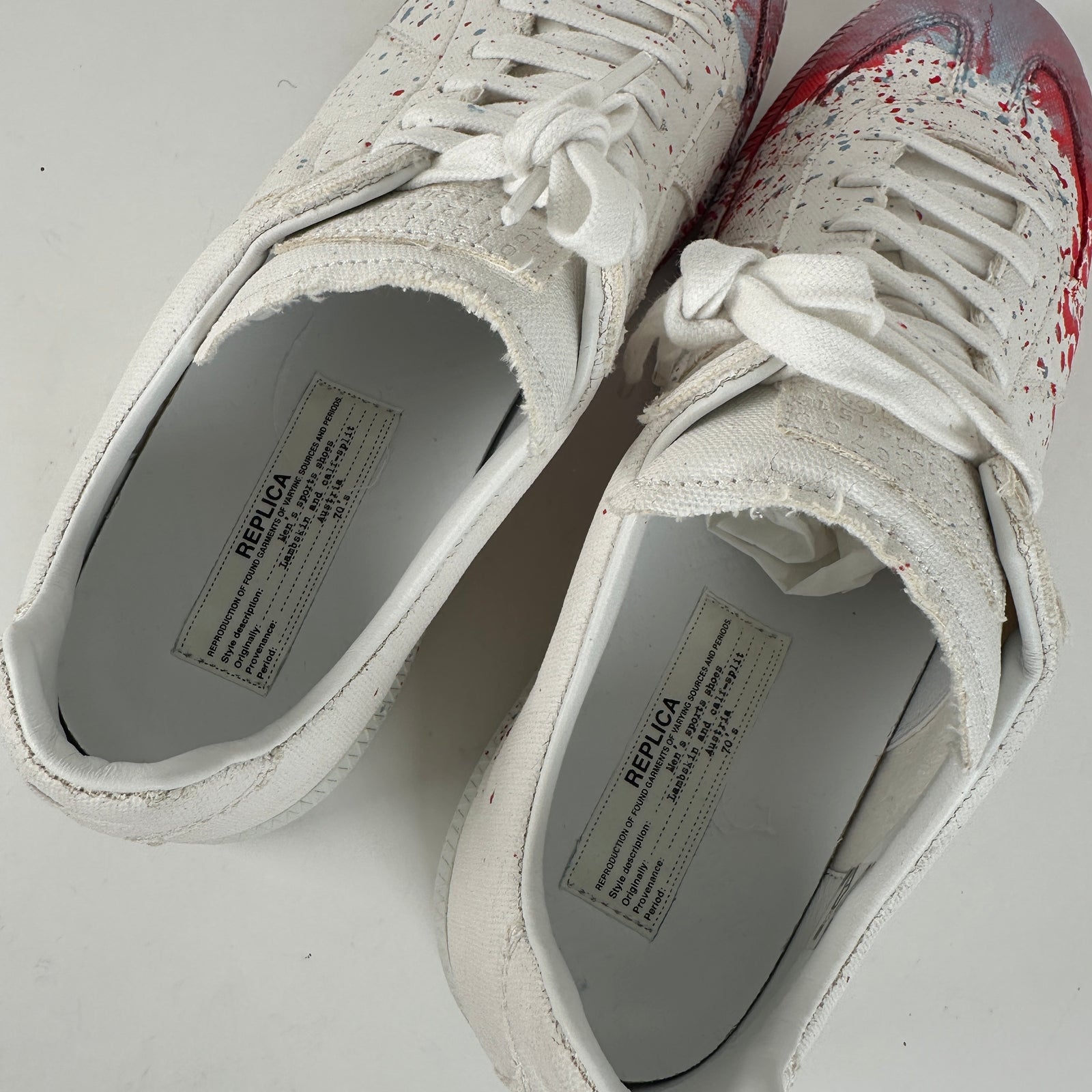 Maison Margiela Canvas White Paint Splatter Size 45