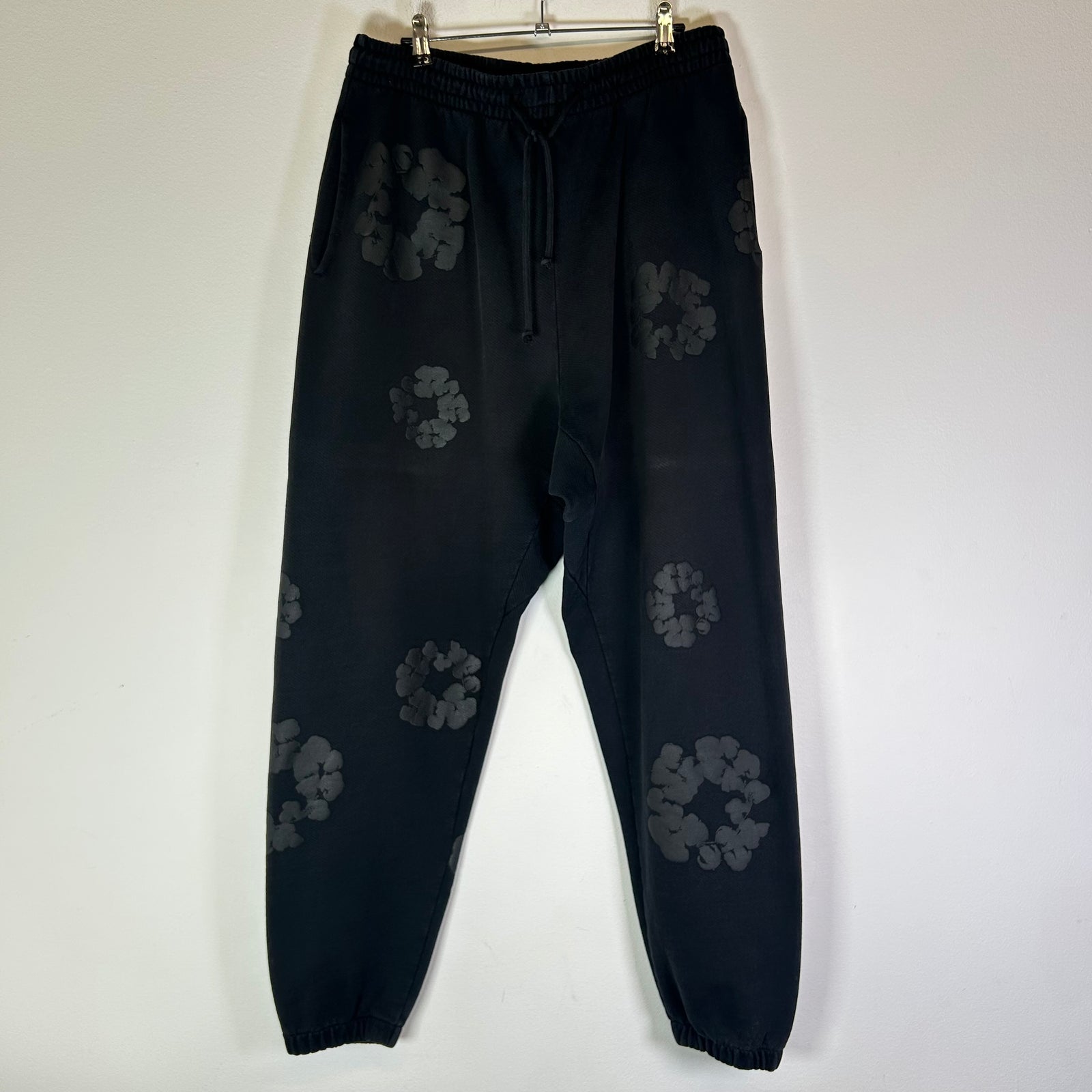 Denim Tears Black Mono Wreath Sweatpants